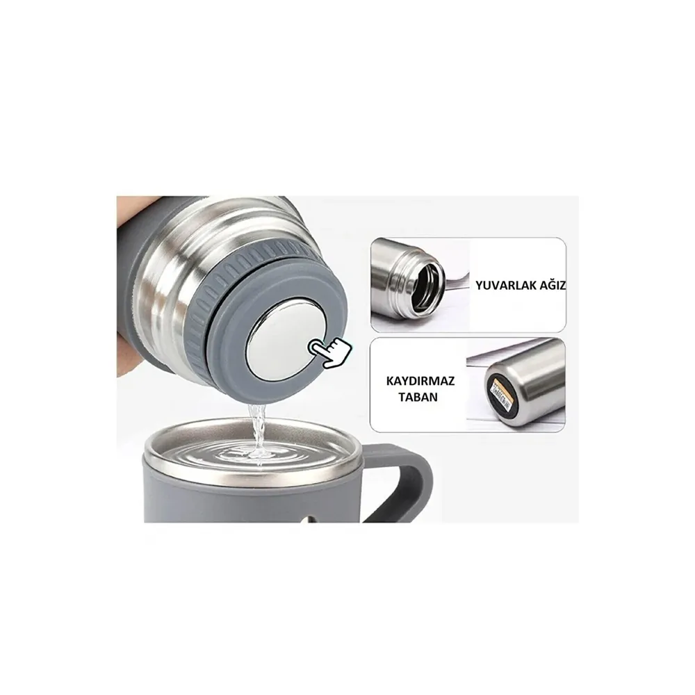 Stainless Steel Vacuum Flask Paslanmaz Çelik Termos Gri 500 Ml Stainless Steel Vacuum Flask Paslanmaz Çelik Termos Gri 500 Ml