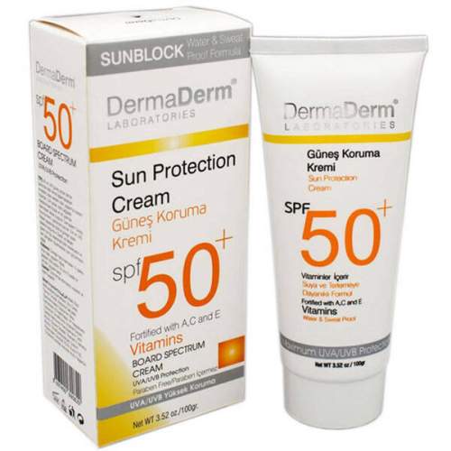 Dermaderm 100 ml Spf50+ Hassas Ciltler İçin Güneş Kremi Dermaderm 100 ml Spf50+ Hassas Ciltler İçin Güneş Kremi