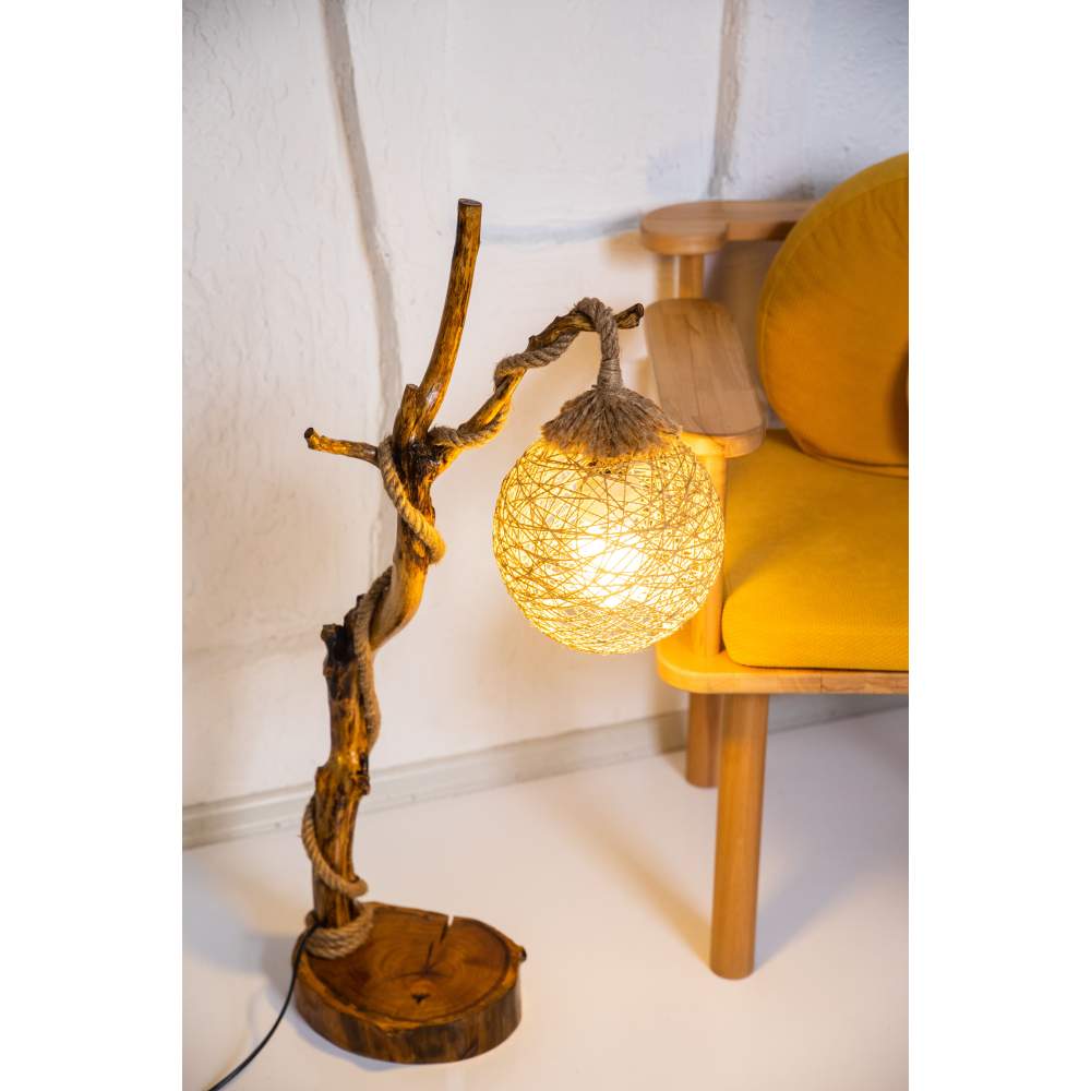 Dekoratif El Yapımı Top Masa Lambası Abajur