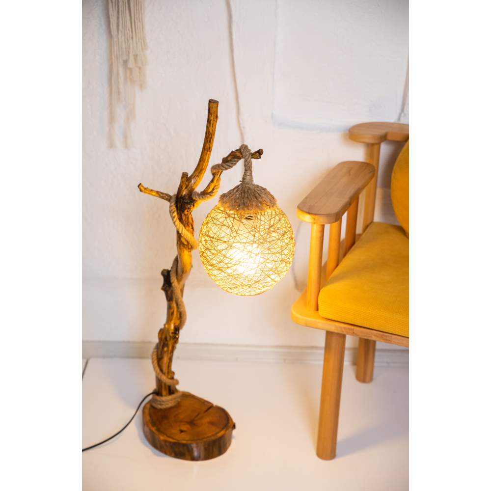 Dekoratif El Yapımı Top Masa Lambası Abajur