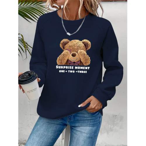 Kadın Uzun Kollu Bisiklet Yaka Ayıcık Desenli Viskon Iki Iplik Bluz Kadın Uzun Kollu Bisiklet Yaka Ayıcık Desenli Viskon Iki Iplik Bluz