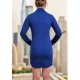 Kadın Uzun Kollu Polo Yaka ön Kısım çıtçıtlı Düğme Detay Scuba Krep Mini Boy Elbise Kadın Uzun Kollu Polo Yaka ön Kısım çıtçıtlı Düğme Detay Scuba Krep Mini Boy Elbise
