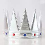 Gümüş Renk Eva Yumuşak Kral Kraliyet Tacı Yetişkin Çocuk Uyumlu 55 cm