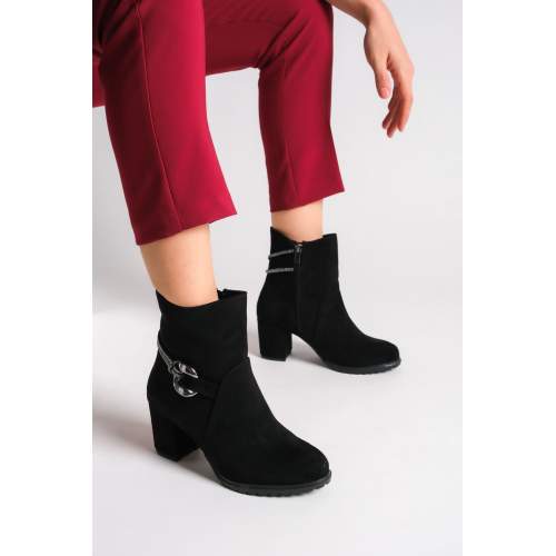 Lisinya948 Fermuarlı Ortopedik Taban Suya ve Soğuğa Dayanıklı Taşlı Topuklu Süet Kadın Bot ST Siyah Lisinya948 Fermuarlı Ortopedik Taban Suya ve Soğuğa Dayanıklı Taşlı Topuklu Süet Kadın Bot ST Siyah