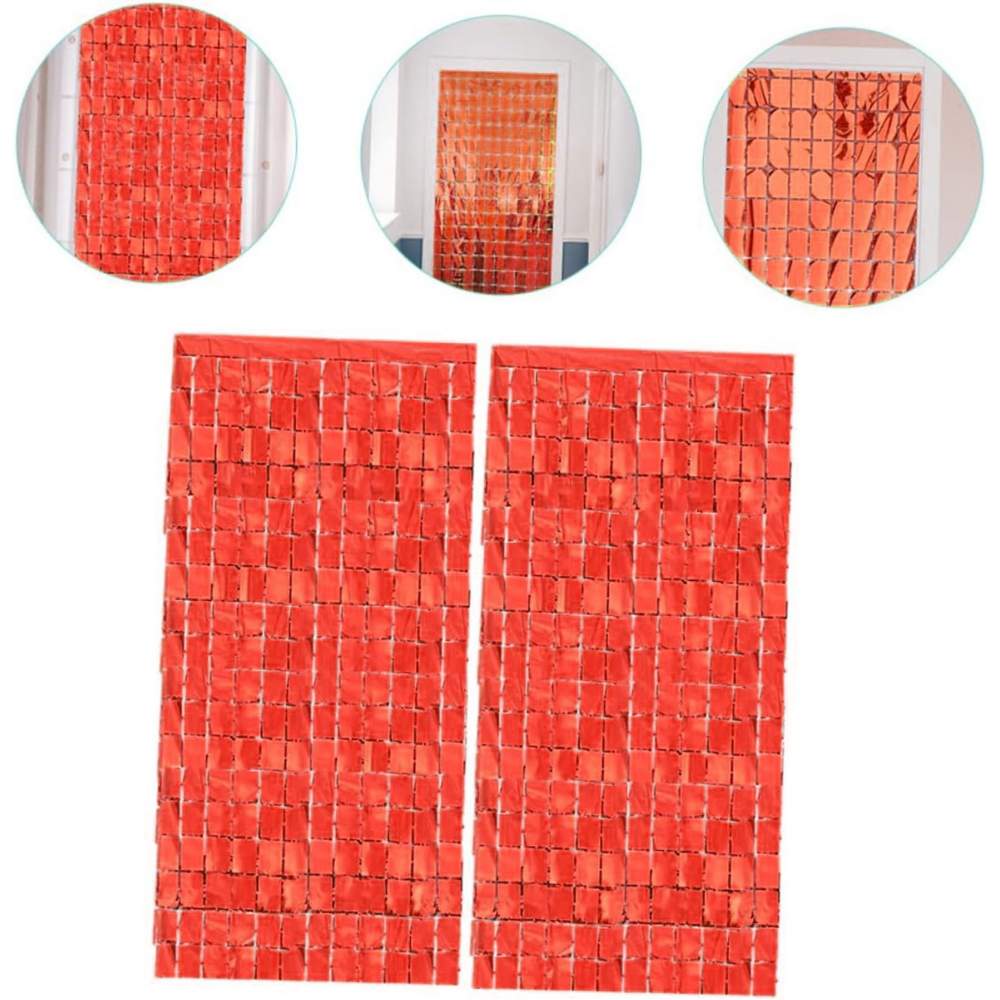 Ekstra Metalize Kırmızı Renk Disko Dikdörtgen Kesim Kapı Perdesi Dekorasyon 1x2 Metre Ekstra Metalize Kırmızı Renk Disko Dikdörtgen Kesim Kapı Perdesi Dekorasyon 1x2 Metre