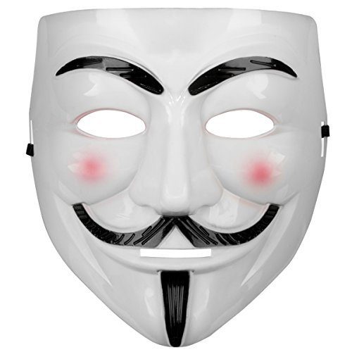 Beyaz Renk Pembe Yanaklı İthal V For Vendetta Maskesi Beyaz Renk Pembe Yanaklı İthal V For Vendetta Maskesi