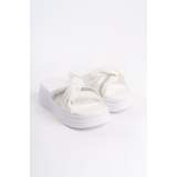 Lisinya948 Düz Topuklu Kurdele Desenli Taşlı Kalın ve Ortopedik Taban Kadın Terlik BT Beyaz Lisinya948 Düz Topuklu Kurdele Desenli Taşlı Kalın ve Ortopedik Taban Kadın Terlik BT Beyaz