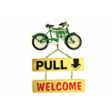 Vintage Tasarım Dekoratif Metal Kapı Yazısı Bisiklet