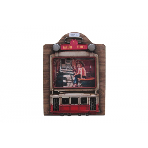 Vintage Tasarım Dekoratif Metal Çerçeve Tramvay Dekorlu Vintage Tasarım Dekoratif Metal Çerçeve Tramvay Dekorlu