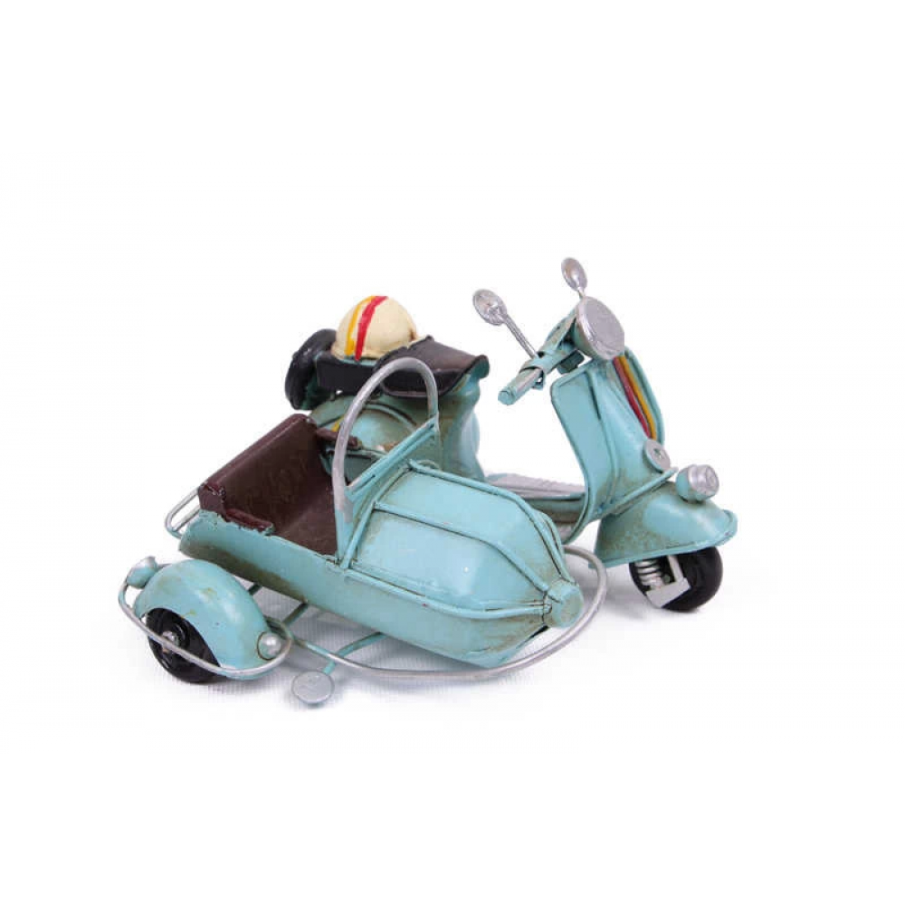 Vintage Tasarım Dekoratif Metal Scooter Sepetli