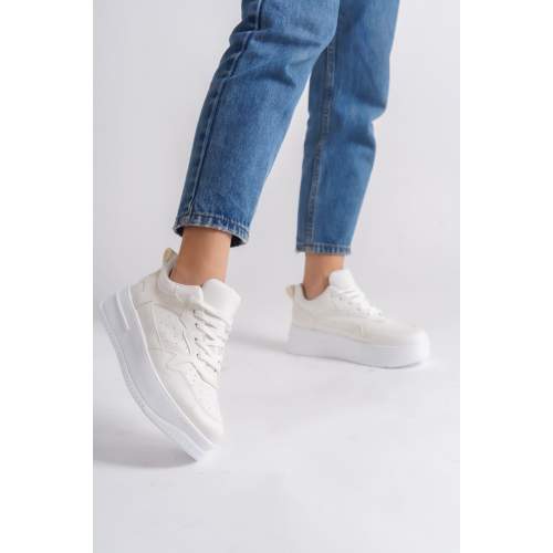 Lisinya948 Bağcıklı Ortopedik Taban Kadın Sneaker Ayakkabı BT Kırık Beyaz Lisinya948 Bağcıklı Ortopedik Taban Kadın Sneaker Ayakkabı BT Kırık Beyaz