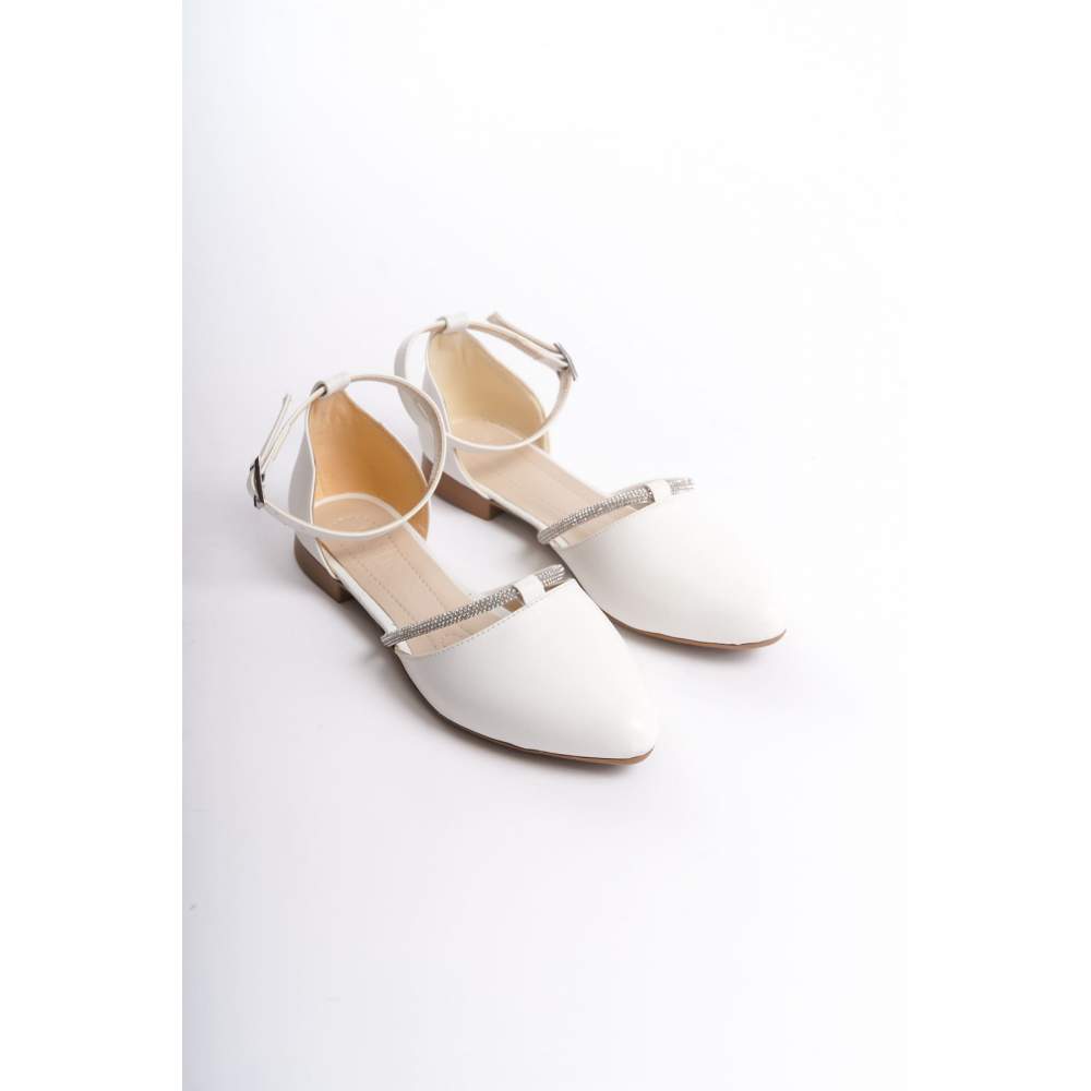 Lisinya948 Tokalı Ortopedik Rahat Taban Taş Detaylı Kadın Babet Ayakkabı KT Beyaz Lisinya948 Tokalı Ortopedik Rahat Taban Taş Detaylı Kadın Babet Ayakkabı KT Beyaz