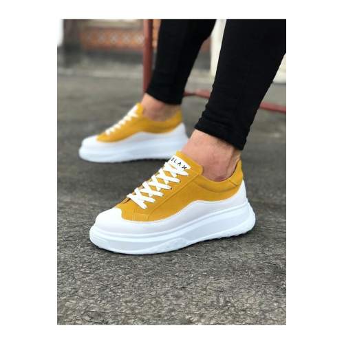 Beyaz Sarı Erkek Ayakkabı Beyaz Sarı Erkek Ayakkabı