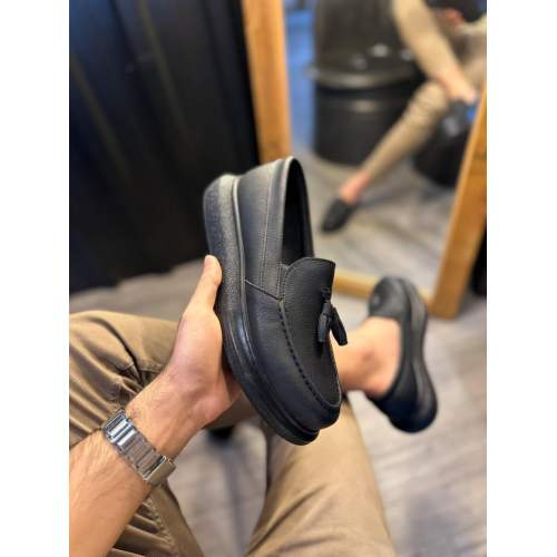 Günlük Spor Klasik Ayakkabı  Siyah (Siyah Taban)