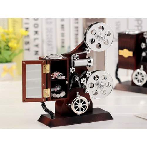 Projektör Şeklinde Takı Çekmeceli Müzik Kutusu Projektör Şeklinde Takı Çekmeceli Müzik Kutusu