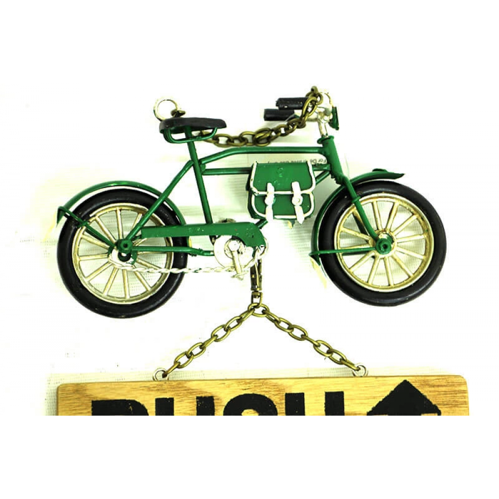 Vintage Tasarım Dekoratif Metal Kapı Yazısı Bisiklet