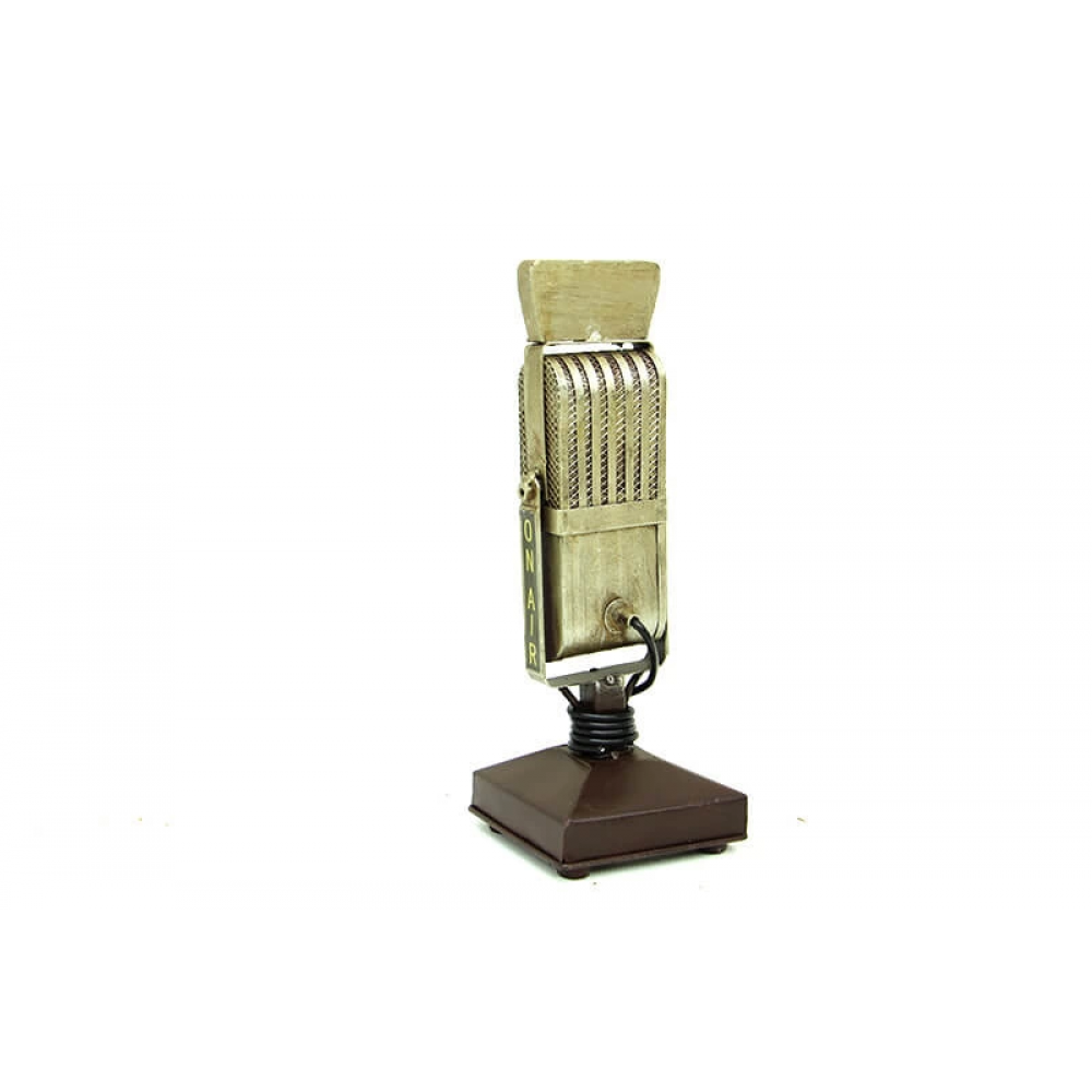 Vintage Tasarım Dekoratif Metal Mikrofon