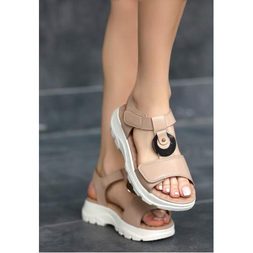 Nude Cilt Cırt Cırtlı Sandalet Nude Cilt Cırt Cırtlı Sandalet