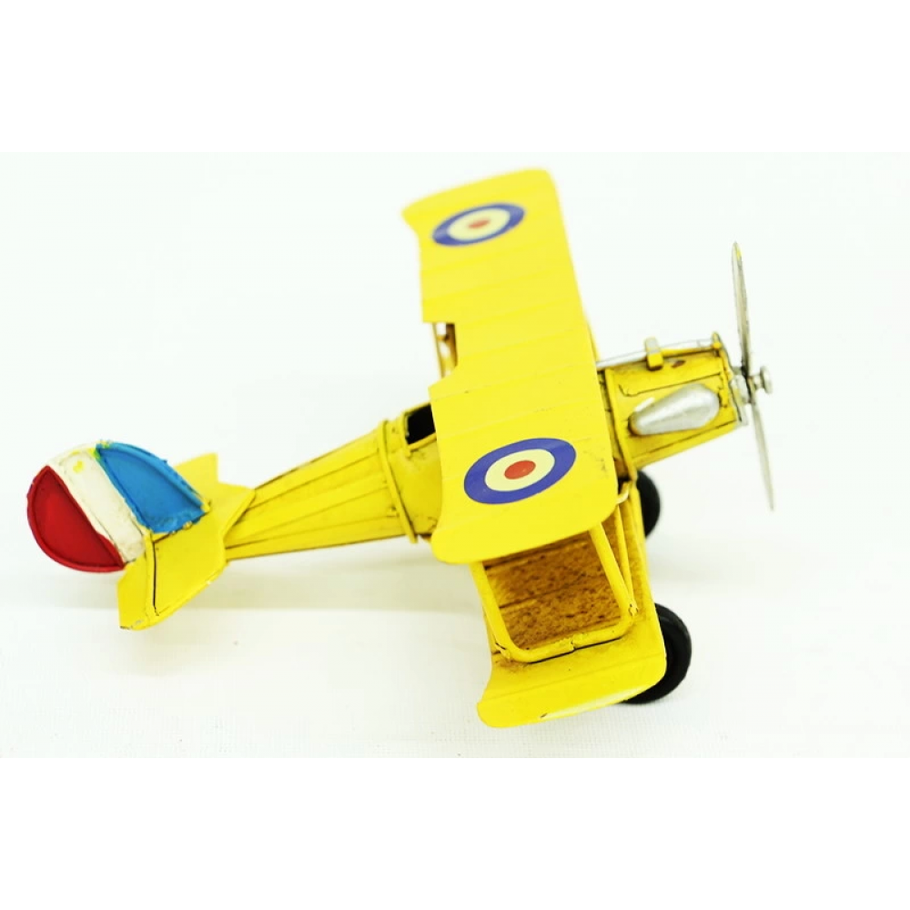 Vintage Tasarım Dekoratif Metal Uçak Çift Kanatlı