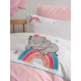 Punch Nakışlı Bebek Nevresim Takımı Lucky Pembe