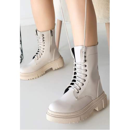 Bej Cilt Bağcıklı Bot