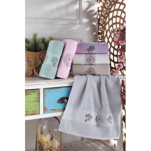 NH Liva Renkli El İşi Nakışlı 6lı havlu 50x90cm NH Liva Renkli El İşi Nakışlı 6lı havlu 50x90cm