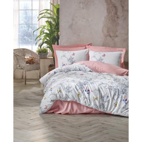 Ranforce Nevresim Takımı Çift Kişilik Cathi Somon Ranforce Nevresim Takımı Çift Kişilik Cathi Somon