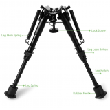 -üstün Metal Alaşım Bipod Çatalayak