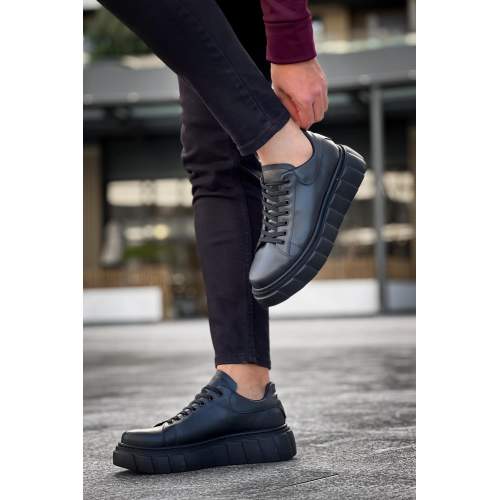 Yüksek Taban Günlük Ayakkabı Siyah (Siyah Taban) Yüksek Taban Günlük Ayakkabı Siyah (Siyah Taban)