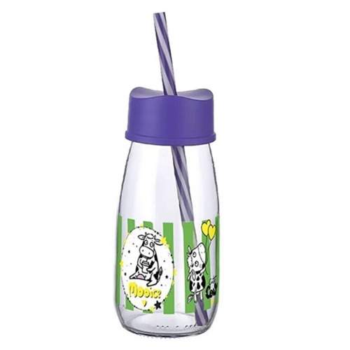 Pipetli Su Ve Süt Şişesi Cam 250 ML - Mor Pipetli Su Ve Süt Şişesi Cam 250 ML - Mor