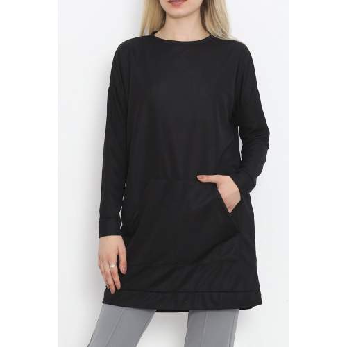 Kanguru Cepli Tunik Siyah Kanguru Cepli Tunik Siyah