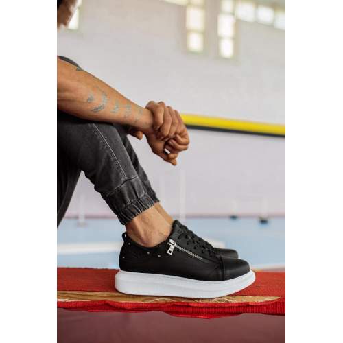 Yüksek Taban Günlük Ayakkabı Siyah (Beyaz Taban) Yüksek Taban Günlük Ayakkabı Siyah (Beyaz Taban)