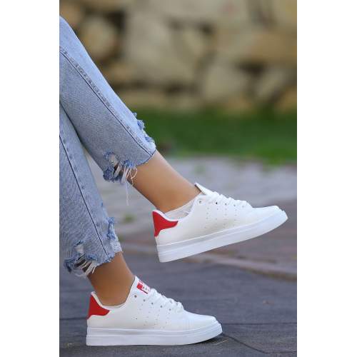 Kalın Taban Günlük Ayakkabı Beyazkırmızı Kalın Taban Günlük Ayakkabı Beyazkırmızı