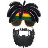 Rasta Peruklu Rasta Sakallı Bob Marley Bıyıklı Parti Gözlüğü 27x18 cm