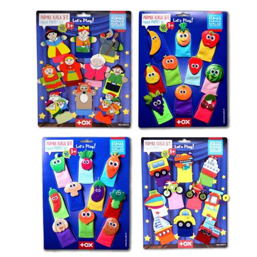 4 Set - 40 Parça Masal Kahramanları, Meyveler, Sebzeler ve Taşıtlar Parmak Kukla 4 Set - 40 Parça Masal Kahramanları, Meyveler, Sebzeler ve Taşıtlar Parmak Kukla