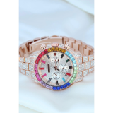 Clariss Trend Rose Metal Kordonlu Zirkon Taş Kaplama Renkli Taşlı Kasa Tasarımlı Lüx Kadın Kol Saati Clariss Trend Rose Metal Kordonlu Zirkon Taş Kaplama Renkli Taşlı Kasa Tasarımlı Lüx Kadın Kol Saati