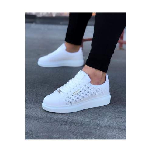 Beyaz Delikli Erkek Yüksek Taban Ayakkabı Beyaz Delikli Erkek Yüksek Taban Ayakkabı