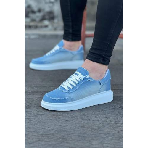 Buz Mavi Kot Kumaş Erkek Casual Ayakkabı Buz Mavi Kot Kumaş Erkek Casual Ayakkabı