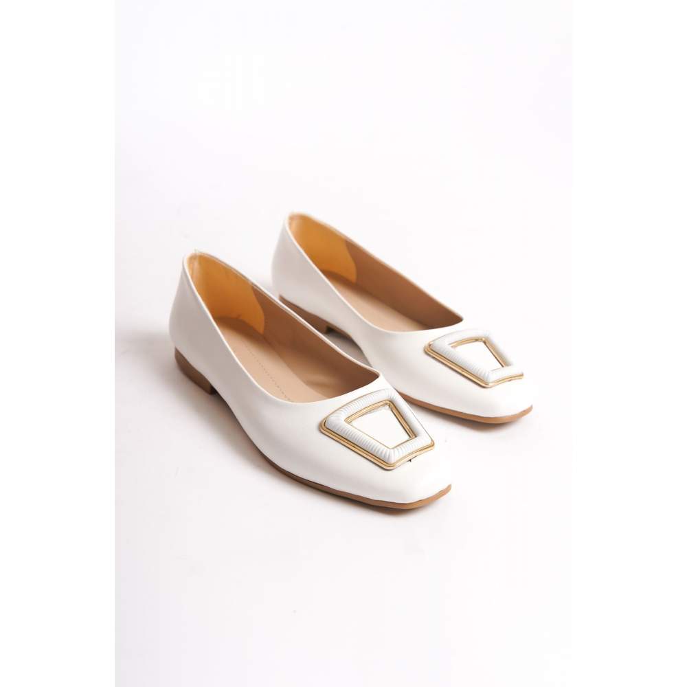 Lisinya948 Bağcıksız Ortopedik Rahat Taban Toka Detaylı Kadın Babet Ayakkabı KT Beyaz Lisinya948 Bağcıksız Ortopedik Rahat Taban Toka Detaylı Kadın Babet Ayakkabı KT Beyaz