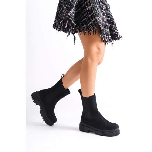 Lisinya948 Bağcıksız Lastikli Süet Ortopedik Taban Suya ve Soğuğa Dayanıklı Kadın Bot ST Siyah Lisinya948 Bağcıksız Lastikli Süet Ortopedik Taban Suya ve Soğuğa Dayanıklı Kadın Bot ST Siyah