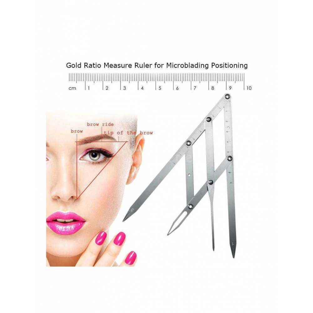 Microblading Simetrik Ve Estetik Kaş Ölçüm Cetveli, Kalıcı Makyaj Altın Oran Pergeli 275