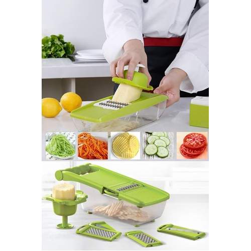 5 Başlıklı Hazneli Kaymaz Rende Jülyen Kesici Patates Havuç Rendesi 5 Başlıklı Hazneli Kaymaz Rende Jülyen Kesici Patates Havuç Rendesi