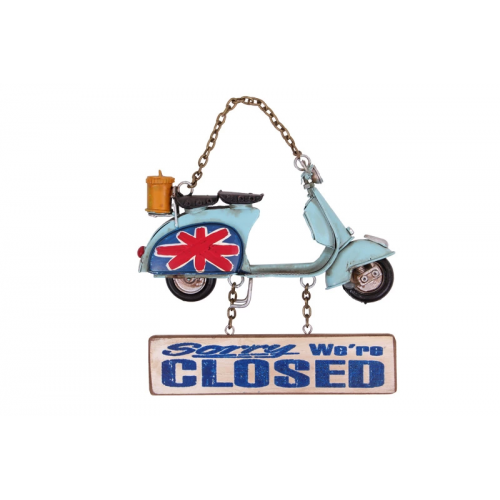 Vintage Tasarım Dekoratif Metal Kapı Yazısı Scooter Vintage Tasarım Dekoratif Metal Kapı Yazısı Scooter