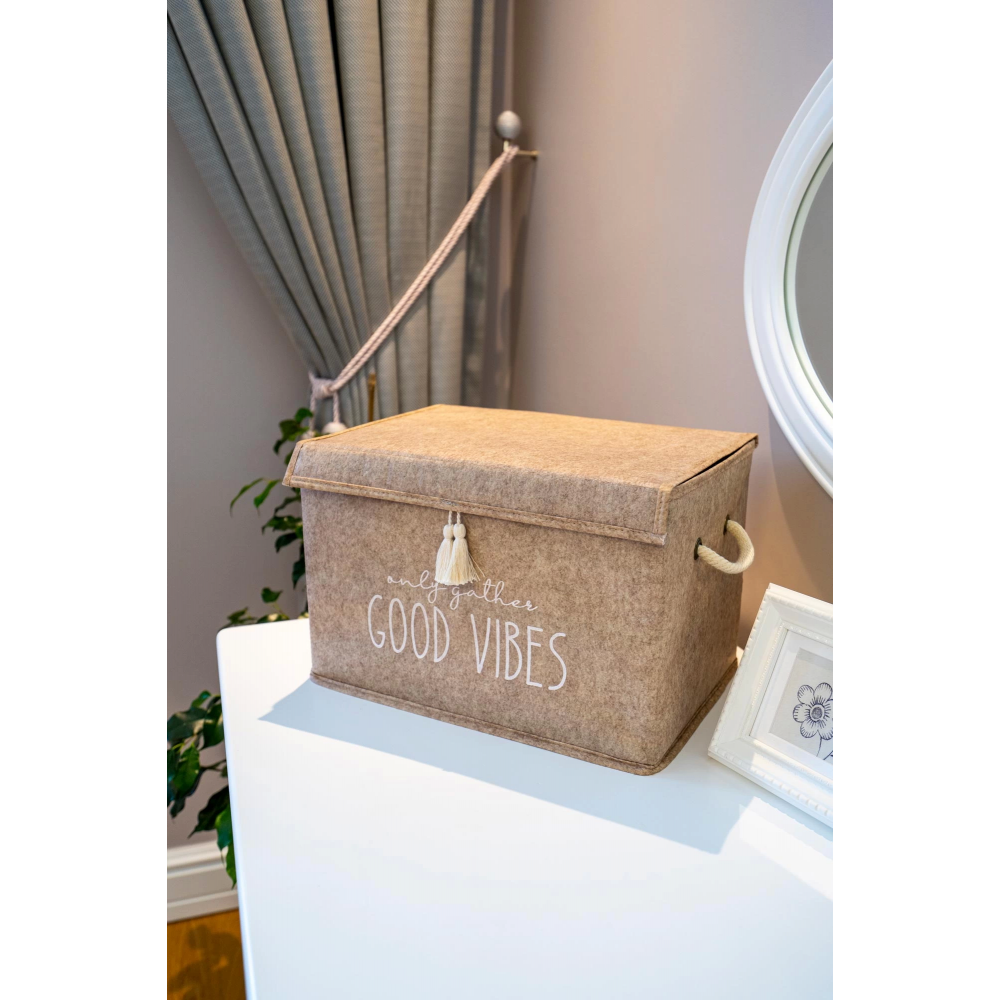 Kapaklı Püskül Detaylı Düzenleyici Çok Amaçlı Organizer Keçe Sepet (mini) - 03495 Kapaklı Püskül Detaylı Düzenleyici Çok Amaçlı Organizer Keçe Sepet (mini) - 03495