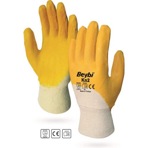 Beybi KN2 No:9 Sarı Nitril Pamuk Eldiven Beybi KN2 No:9 Sarı Nitril Pamuk Eldiven