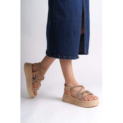 Lisinya948 Lastikli Taşlı Şeritli Ortopedik Taban Kadın Sandalet TT Ten Lisinya948 Lastikli Taşlı Şeritli Ortopedik Taban Kadın Sandalet TT Ten