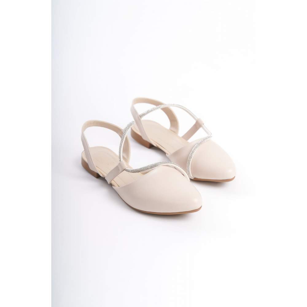 Lisinya948 Lastikli Ortopedik Rahat Taban Taş Detaylı Kadın Babet Ayakkabı KT Krem Lisinya948 Lastikli Ortopedik Rahat Taban Taş Detaylı Kadın Babet Ayakkabı KT Krem