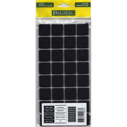 Pacific 6025 BL Yapışkanlı Keçe 25 mm X 25 mm Siyah Pacific 6025 BL Yapışkanlı Keçe 25 mm X 25 mm Siyah