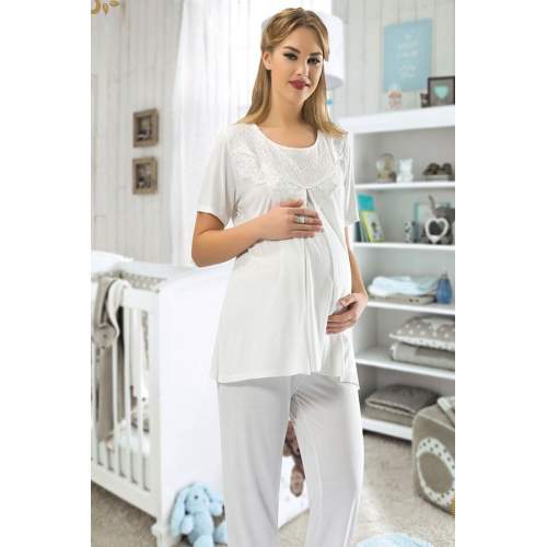 Ekru Hamile ( Lohusa ) Pijama Takımı Ekru Hamile ( Lohusa ) Pijama Takımı