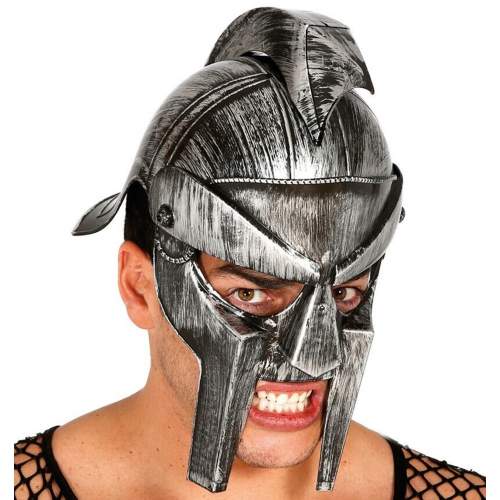 Gladyatör Savaş Kaskı Miğferi İnce Başlık Gümüş Renk Gladyatör Savaş Kaskı Miğferi İnce Başlık Gümüş Renk